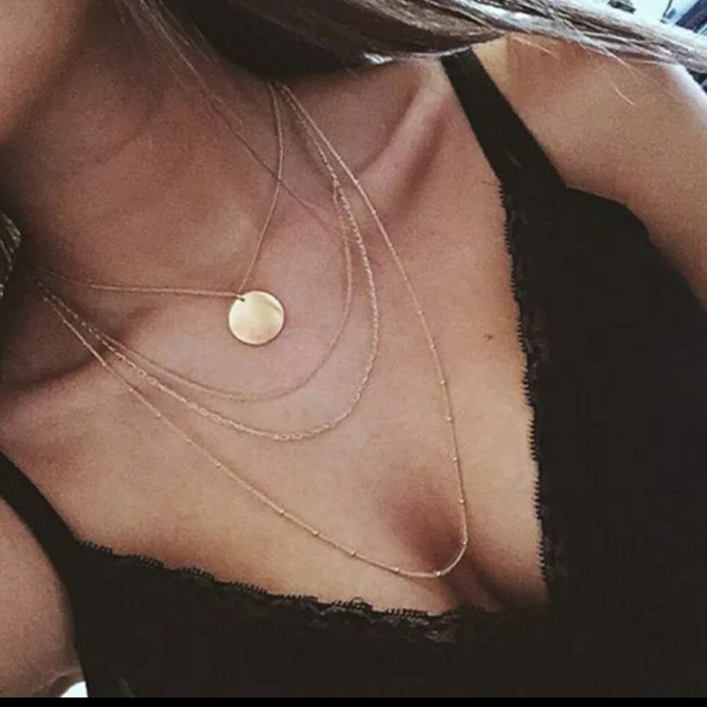 💲Multi Layer Gold Tone Necklace lLayered Necklace